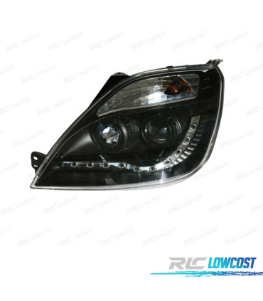 PHARES FORD FIESTA 02-05 FEUX DIURNES FOND NOIR