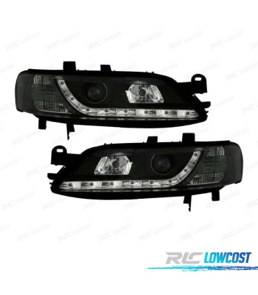 PHARES POUR OPEL VECTRA B 96-98 DAYLIGHT LED FOND NOIR