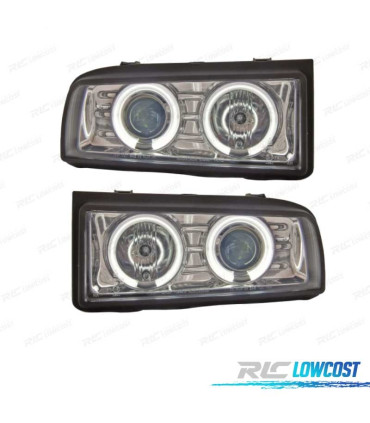 PHARES VOLKSWAGEN VW CORRADO 88-95 ANGEL EYES CCFL FOND CHROMÉ