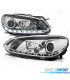 PHARES VOLKSWAGEN VW GOLF MK6 08-12 DRL FOND CHROME