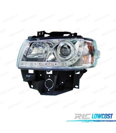 PHARES VOLKSWAGEN VW T4 CARAVELLE MULTIVAN 97-03 FEUX DE JOUR CHROME FOND