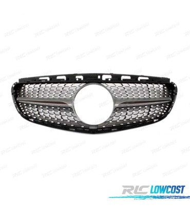CALANDRE MERCEDES CLASSE E W212 AMG 14-16 LOOK DIAMOND ARGENT