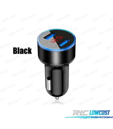 CHARGEUR RAPIDE BRIQUET DOUBLE LCD USB 4.8 EN NOIR