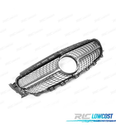 CALANDRE MERCEDES CLASSE E W213 AMG 16-19 LOOK DIAMOND SILVER CAMÉRA