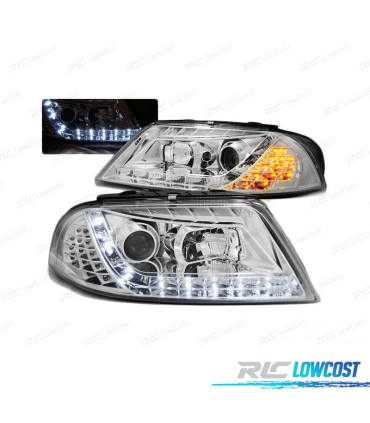 PHARES VOLKSWAGEN VW PASSAT 3BG 00-05 DAYLIGHT LED CHROMÉ