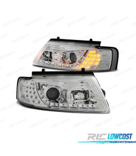PHARES POUR VOLKSWAGEN VW PASSAT B5 96-00 DAYLIGHT CHROMÉ