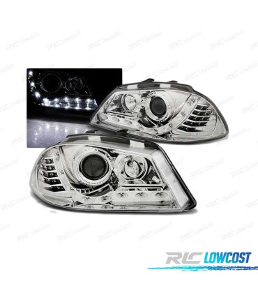 PHARES LED SEAT IBIZA 6L 02-08 CHROMÉ