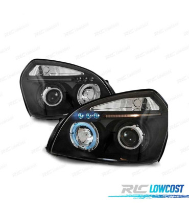 PHARES POUR HYUNDAI TUCSON 04-10 ANGEL EYES LED NOIR