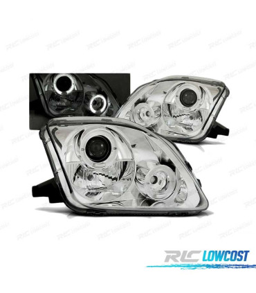 PHARES POUR HONDA PRELUDE 97-01 ANGEL EYES CHROMÉ