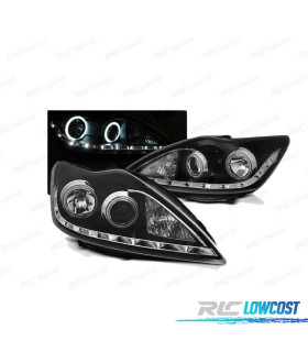 PHARES FORD FOCUS MK2 08-10 ANGEL EYES CCFL NOIR
