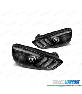 PHARES POUR FORD FOCUS MK3 15-18 LED DYNAMIQUE DRL NOIR