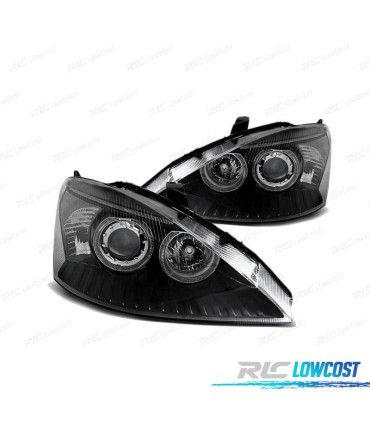 PHARES POUR FORD FOCUS 01-04 ANGEL EYES NOIR