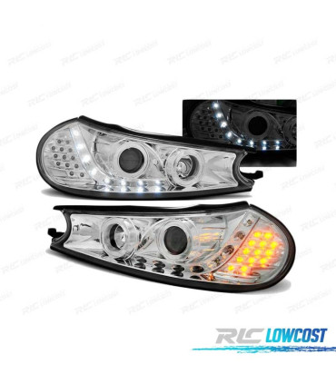 PHARES POUR FORD MONDEO 96-00 LED DAYLIGHT CHROMÉ