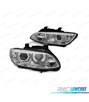 PHARES BMW E92 E93 06-10 DAYLIGHT ANGEL EYES LED 3D XENON CHROMÉ