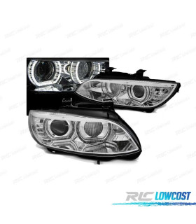 PHARES BMW E92 E93 06-10 DAYLIGHT ANGEL EYES LED 3D XENON CHROMÉ