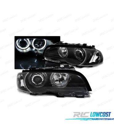 PHARES BMW E46 COUPÉ CABRIO 99-03 LED ANGEL EYES NOIR