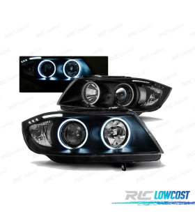 PHARES BMW E90 E91 05-08 ANGEL EYES CCFL FOND NOIR