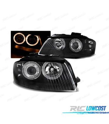 PHARES AUDI A3 8P 03-08 ANGEL EYES FOND NOIR