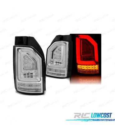 FEUX ARRIÈRE POUR VOLKSWAGEN VW T6 15-19 CLIGNOTANT LED DYNAMIQUE CHROMÉ