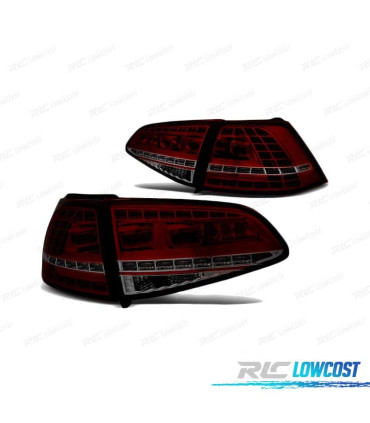 FEUX ARRIÈRE POUR VOLKSWAGEN VW GOLF 7 12-17 LOOK GTI ROUGE FUMÉ
