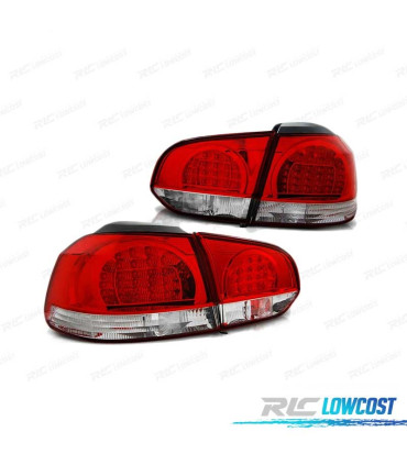 FEUX ARRIÈRE POUR VOLKSWAGEN VW GOLF 6 08-12 LED ROUGE BLANC