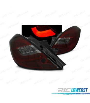 FEUX ARRIÈRE POUR OPEL CORSA D 3P 06-14 LED BAR ROUGE FUMÉ