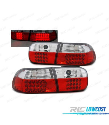 FEUX ARRIÈRE HONDA CIVIC 91-95 2D 4 LED ROUGE BLANC