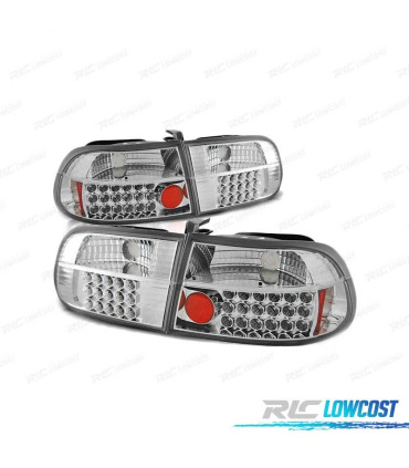 FEUX ARRIÈRE POUR HONDA CIVIC 91-95 2D 4D LED CHROMÉ