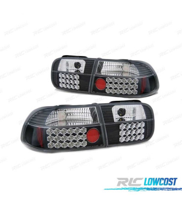 FEUX ARRIÈRE POUR HONDA CIVIC 91-95 3D LED NOIR