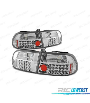 FEUX ARRIÈRE POUR HONDA CIVIC 91-95 3D LED CHROMÉ