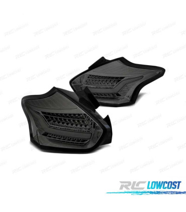 FEUX ARRIÈRE POUR FORD FOCUS 3 HATCHBACK 14-17 LED DYNAMIQUES FUMÉ