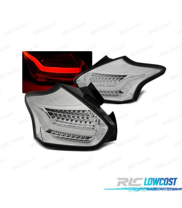 FEUX ARRIÈRE POUR FORD FOCUS 3 HATCHBACK 15-18 CLIGNOTANT LED DYNAMIQUE LED BAR CHROMÉ