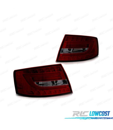 FEUX ARRIÈRE LED POUR AUDI A6 C6 BERLINE 04-08 ROUGE FUMÉ
