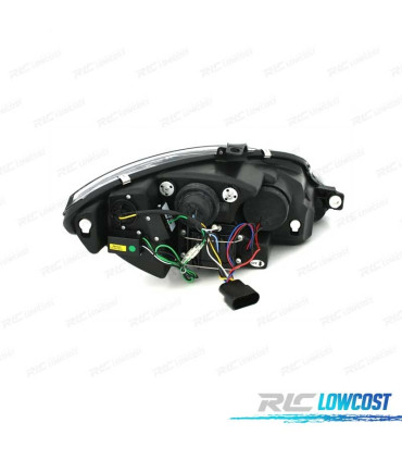 PHARES SEAT LEON ALTEA 09-12 LED DRL FEUX DE JOUR VRAIS FOND NOIR