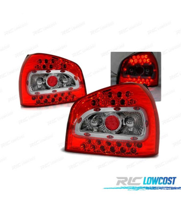 FEUX ARRIÈRE AUDI A3 96-00 LED ROUGE BLANC