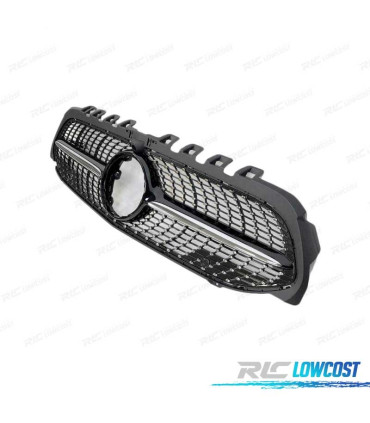 CALANDRE MERCEDES CLASSE A W177 V177 18- LOOK AMG A35 DIAMOND NOIR CAMÉRA