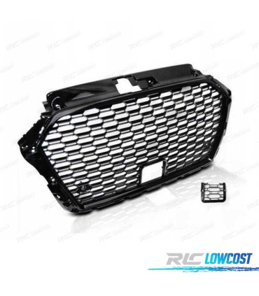 CALANDRE AUDI A3 8V 16-20 LOOK RS3 NOIR BRILLANT ACC