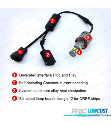 KIT ANGEL EYES EN LED 120W POUR BMW 2007-2011