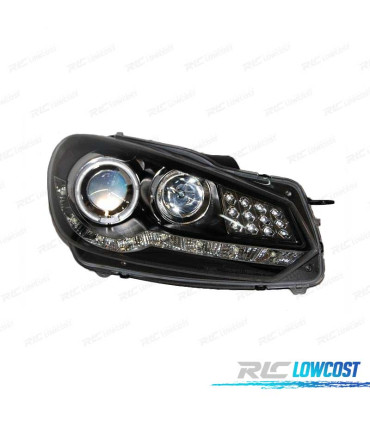 PHARES VOLKSWAGEN VW GOLF MK6 09-13 LED NOIR