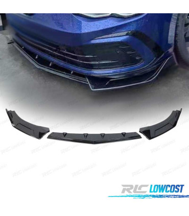 SPOILER LAME PARE-CHOCS AVANT VOLKSWAGEN VW GOLF 8 R LINE NOIR BRILLANT