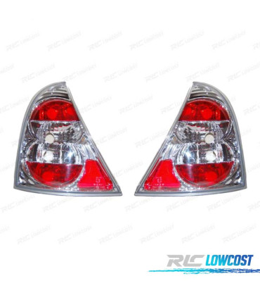FEUX ARRIÈRE RENAULT CLIO 98-01 LOOK LEXUS FOND CHROMÉ