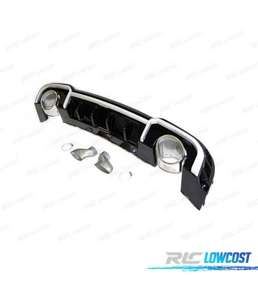 DIFFUSEUR AUDI A3 SEDAN S LINE 17-20 LOOK RS3 NOIR BRILLANT + EMBOUTS D'ÉCHAPPEMENT