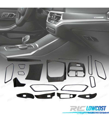 KIT PIÈCES DÉCORATIVES HABITACLE POUR BMW G20 IDRIVE CARBONE