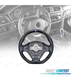 VOLANT BMW F30 F31 F32 F33 F36 LOOK M CARBONE + NOIR