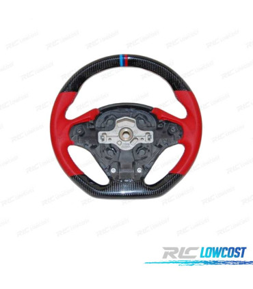 VOLANT BMW F30 F31 F32 F33 F36 11-20 LOOK M CARBONE + ROUGE